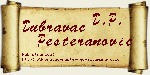 Dubravac Pešteranović vizit kartica